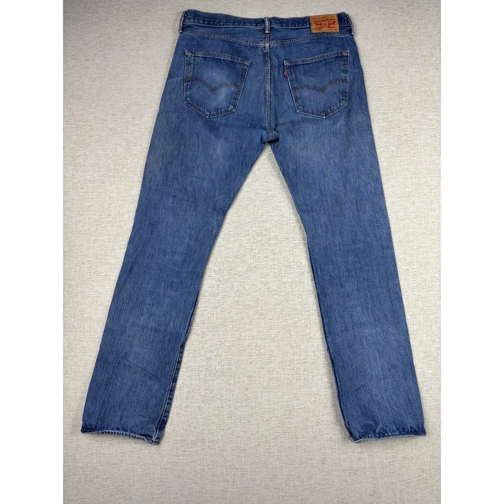 Levis 501 Men's 38x36 Original Blue Denim Straight Leg Button Fly Jeans